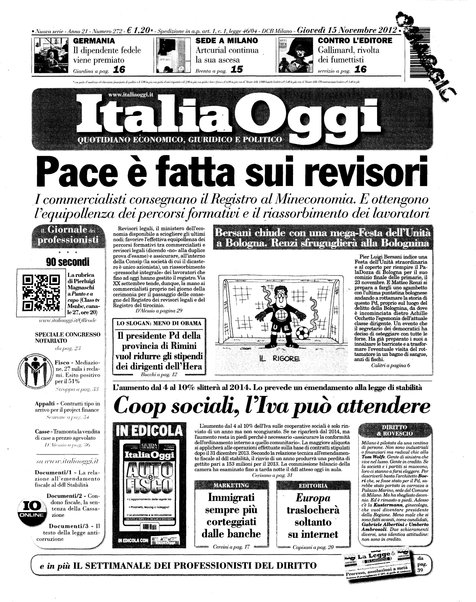 Italia oggi : quotidiano di economia finanza e politica